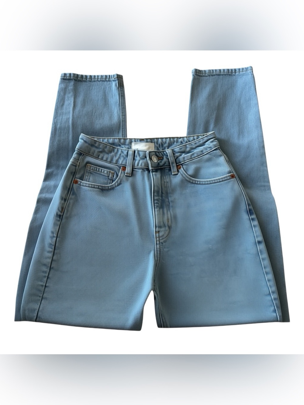 H&M Light Blue High-Rise Straight Jeans